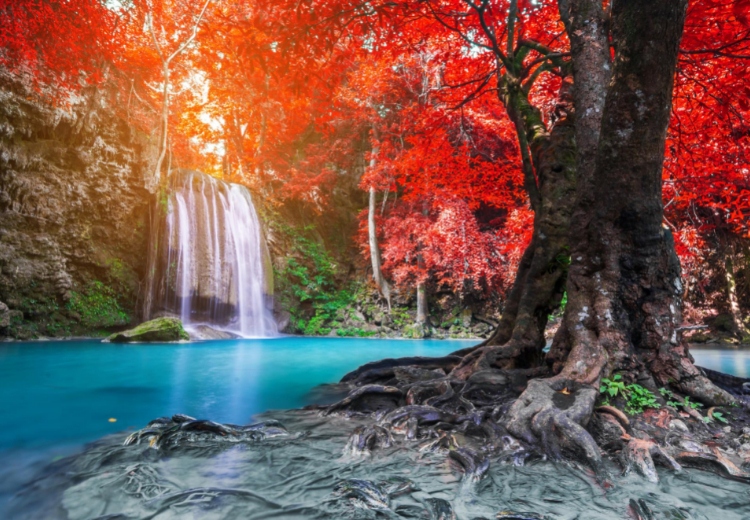 Erawan national park waterfall thailand